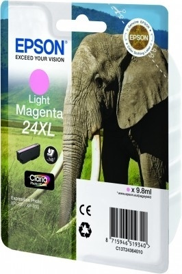 Epson Elephant Singlepack Light Magenta 24XL Claria Photo HD Ink ryhmässä TIETOKOONET & TARVIKKEET / Tulostimet & Tarvikkeet / Musteet ja väriaineet / Mustepatruunat / Epson @ TP E-commerce Nordic AB (A14073)