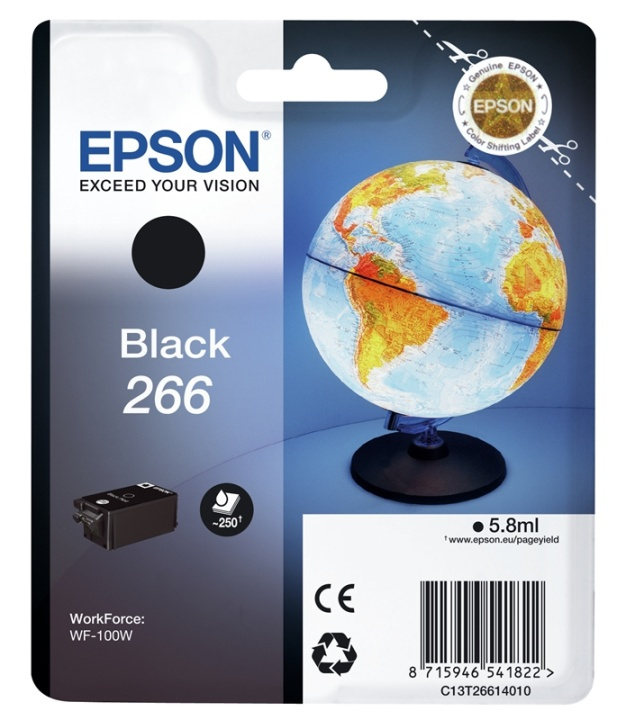 Epson Globe Singlepack Black 266 ink cartridge ryhmässä TIETOKOONET & TARVIKKEET / Tulostimet & Tarvikkeet / Musteet ja väriaineet / Mustepatruunat / Epson @ TP E-commerce Nordic AB (A14076)