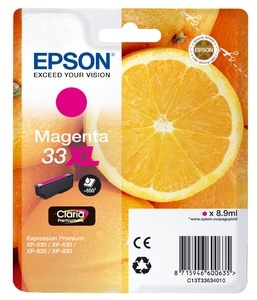 Epson Oranges C13T33634010 bläckpatroner 1 styck Original Magenta ryhmässä TIETOKOONET & TARVIKKEET / Tulostimet & Tarvikkeet / Musteet ja väriaineet / Mustepatruunat / Epson @ TP E-commerce Nordic AB (A14102)