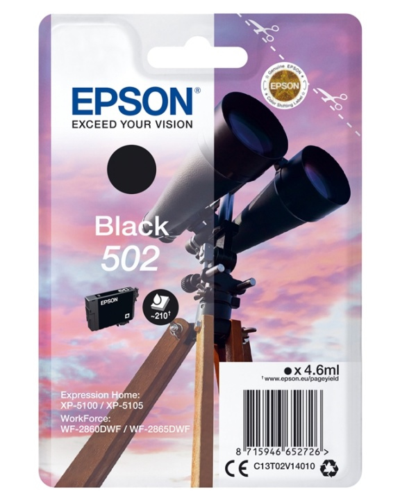 Epson Singlepack Black 502 Ink ryhmässä TIETOKOONET & TARVIKKEET / Tulostimet & Tarvikkeet / Musteet ja väriaineet / Mustepatruunat / Epson @ TP E-commerce Nordic AB (A14117)