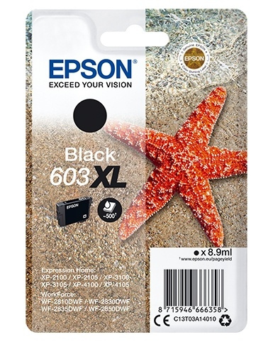 Epson Singlepack Black 603XL Ink ryhmässä TIETOKOONET & TARVIKKEET / Tulostimet & Tarvikkeet / Musteet ja väriaineet / Mustepatruunat / Epson @ TP E-commerce Nordic AB (A14128)