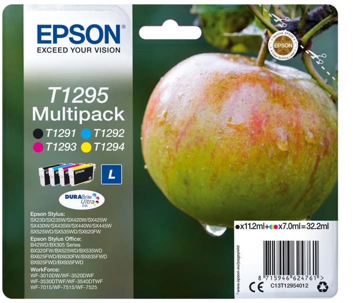 Epson Musteet C13T12954012 T1295 Multipack Apple ryhmässä TIETOKOONET & TARVIKKEET / Tulostimet & Tarvikkeet / Musteet ja väriaineet / Mustepatruunat / Epson @ TP E-commerce Nordic AB (A14137)