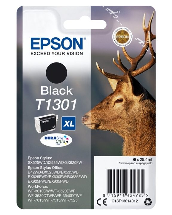 Epson Stag Enpack svart T1301 DURABrite Ultra-bläck ryhmässä TIETOKOONET & TARVIKKEET / Tulostimet & Tarvikkeet / Musteet ja väriaineet / Mustepatruunat / Epson @ TP E-commerce Nordic AB (A14138)