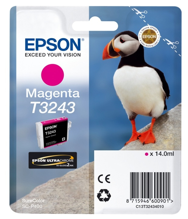 Epson T3243 Magenta ryhmässä TIETOKOONET & TARVIKKEET / Tulostimet & Tarvikkeet / Musteet ja väriaineet / Mustepatruunat / Epson @ TP E-commerce Nordic AB (A14144)