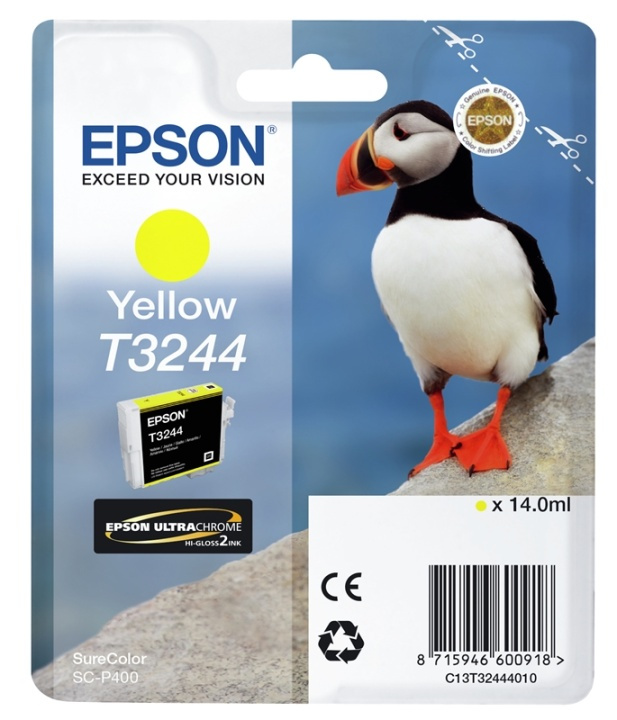 Epson T3244 Yellow ryhmässä TIETOKOONET & TARVIKKEET / Tulostimet & Tarvikkeet / Musteet ja väriaineet / Mustepatruunat / Epson @ TP E-commerce Nordic AB (A14145)