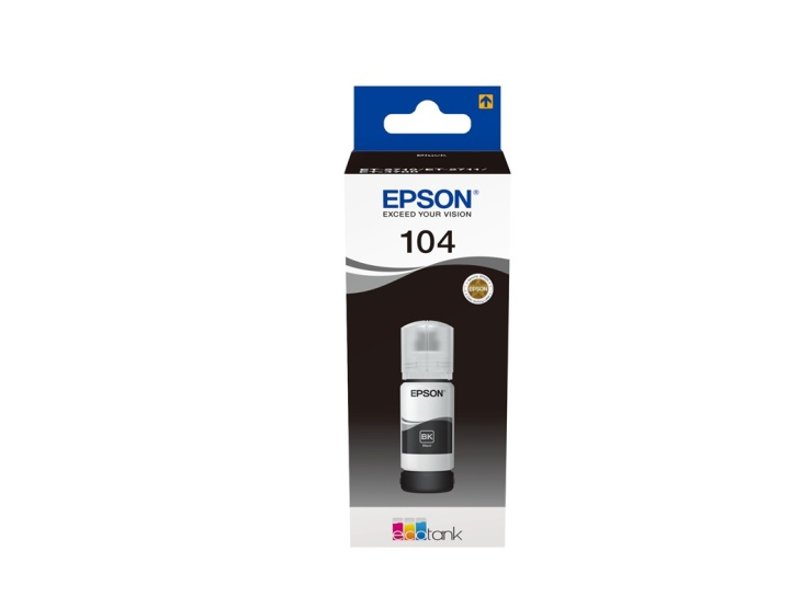 Epson 104 EcoTank Black ink bottle ryhmässä TIETOKOONET & TARVIKKEET / Tulostimet & Tarvikkeet / Musteet ja väriaineet / Mustepatruunat / Epson @ TP E-commerce Nordic AB (A14248)