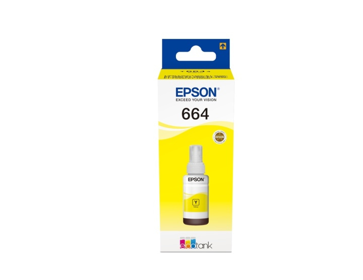 Epson 664 Ecotank Yellow ink bottle (70ml) ryhmässä TIETOKOONET & TARVIKKEET / Tulostimet & Tarvikkeet / Musteet ja väriaineet / Mustepatruunat / Epson @ TP E-commerce Nordic AB (A14252)