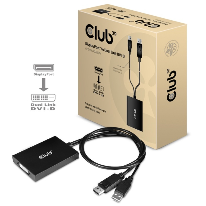 CLUB3D cac-1010 Displayport/usb DVI-I Daul link Svart, Vit ryhmässä TIETOKOONET & TARVIKKEET / Kaapelit & Sovittimet / DisplayPort / Sovittimet @ TP E-commerce Nordic AB (A14263)