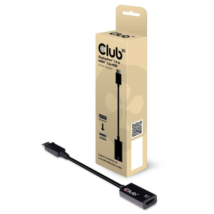 CLUB3D DisplayPort 1.4 to HDMI 2.0b HDR Active Adapter ryhmässä KODINELEKTRONIIKKA / Kaapelit & Sovittimet / HDMI / Sovittimet @ TP E-commerce Nordic AB (A14269)