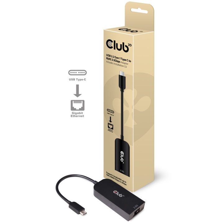 CLUB3D CAC-1520 cable gender changer USB C Ethernet Svart ryhmässä TIETOKOONET & TARVIKKEET / Verkko / Verkkokortti / USB @ TP E-commerce Nordic AB (A14278)
