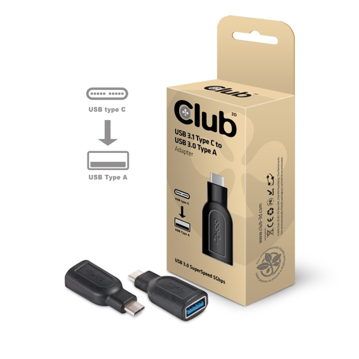 CLUB3D USB 3.1 Type C to USB 3.0 Adapter ryhmässä TIETOKOONET & TARVIKKEET / Kaapelit & Sovittimet / USB / USB-A / Sovittimet @ TP E-commerce Nordic AB (A14283)