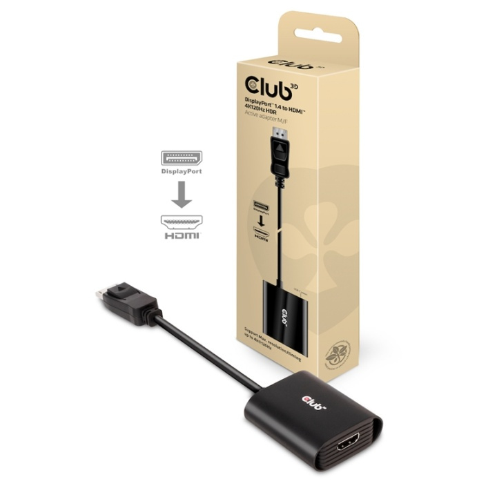 CLUB3D CAC-1085 cable gender changer Displayport 1.4 HDMIT2.1 Svart ryhmässä TIETOKOONET & TARVIKKEET / Kaapelit & Sovittimet / DisplayPort / Sovittimet @ TP E-commerce Nordic AB (A14285)