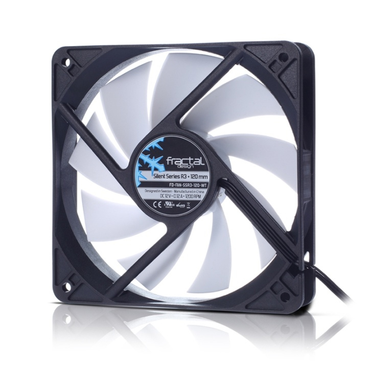 Fractal Design Silent Series R3 120 mm Fan 12 cm Svart, Vit ryhmässä TIETOKOONET & TARVIKKEET / Tietokoneen komponentit / Jäähdytys / Alustan puhaltimet @ TP E-commerce Nordic AB (A14371)