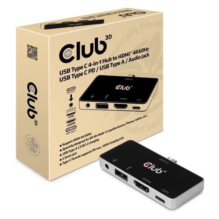 CLUB3D csv-1591 Dockning USB 3.2 Gen 1 (3.1 Gen 1) Type-C Svart, Krom ryhmässä TIETOKOONET & TARVIKKEET / Kannettavat tietokoneet & tarvikkeet / Telakka @ TP E-commerce Nordic AB (A14584)