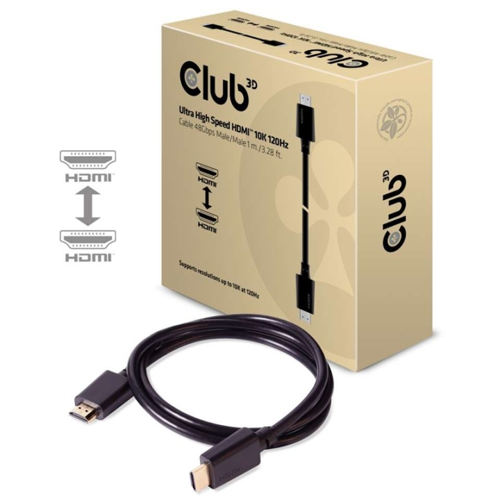 CLUB3D Ultra High Speed HDMI 2.1 Cable 10K 120Hz, 48Gbps Male/Male 1 m./3.28 ft. ryhmässä KODINELEKTRONIIKKA / Kaapelit & Sovittimet / HDMI / Kaapelit @ TP E-commerce Nordic AB (A14794)