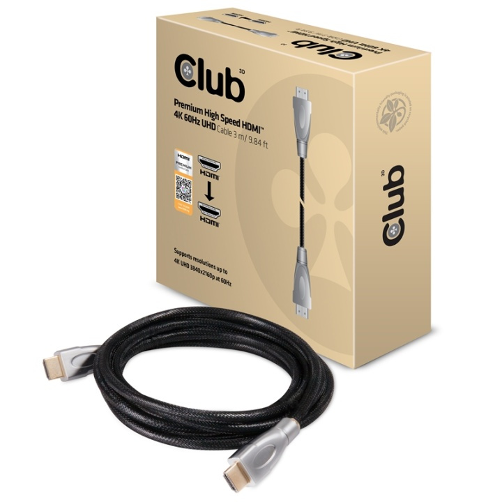 CLUB3D HDMI 2.0 Cable 3Meter UHD 4K/60Hz 18Gbps Certified Premium High Speed ryhmässä KODINELEKTRONIIKKA / Kaapelit & Sovittimet / HDMI / Kaapelit @ TP E-commerce Nordic AB (A14797)