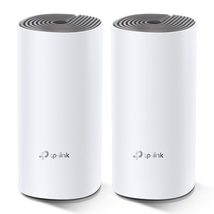 TP-LINK Deco E4 (2-pack) Dual-band (2,4 GHz / 5 GHz) Wi-Fi 5 (802.11ac) Vit, Grå ryhmässä TIETOKOONET & TARVIKKEET / Verkko / Reititin @ TP E-commerce Nordic AB (A15029)