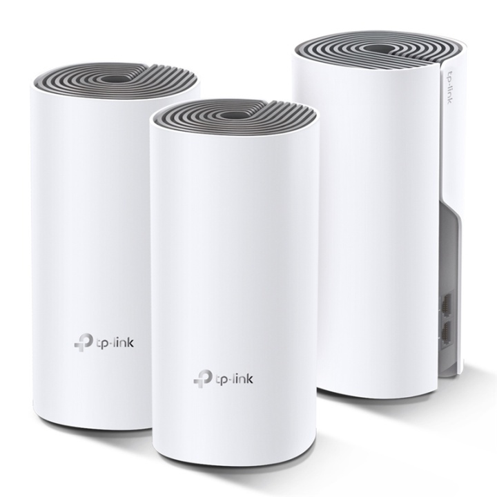 TP-LINK Deco E4 (3-pack) Dual-band (2,4 GHz / 5 GHz) Wi-Fi 5 (802.11ac) Vit, Grå ryhmässä TIETOKOONET & TARVIKKEET / Verkko / Reititin @ TP E-commerce Nordic AB (A15030)