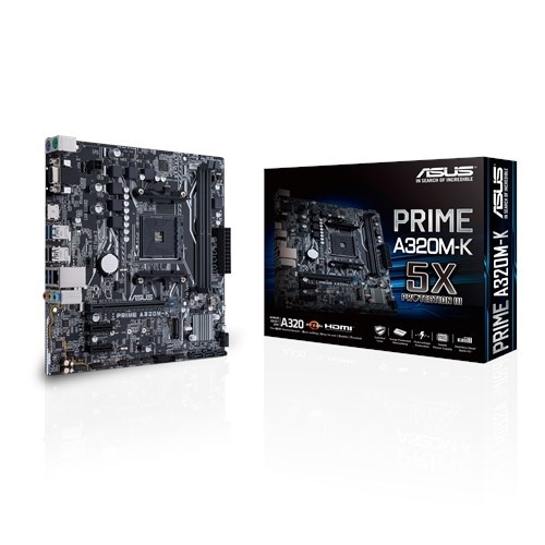 ASUS MB PRIME A320M-K AMD A320 Uttag AM4 micro ATX ryhmässä TIETOKOONET & TARVIKKEET / Tietokoneen komponentit / Emolevyt @ TP E-commerce Nordic AB (A15136)
