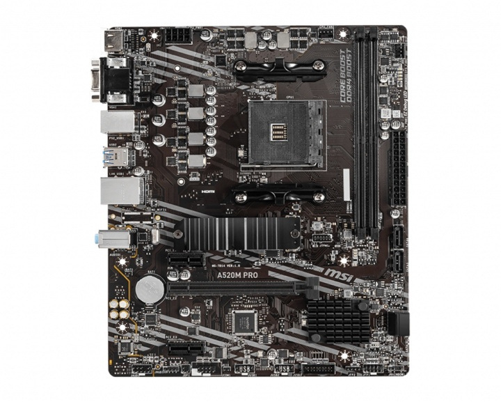 MSI A520M PRO moderkort AMD A520 Uttag AM4 micro ATX ryhmässä TIETOKOONET & TARVIKKEET / Tietokoneen komponentit / Emolevyt @ TP E-commerce Nordic AB (A15169)