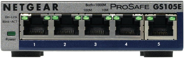 Netgear GS105E-200PES nätverksswitchar hanterad L2/L3 Gigabit Ethernet (10/100/1 ryhmässä TIETOKOONET & TARVIKKEET / Verkko / Kytkimet / 10/100/1000Mbps @ TP E-commerce Nordic AB (A15267)