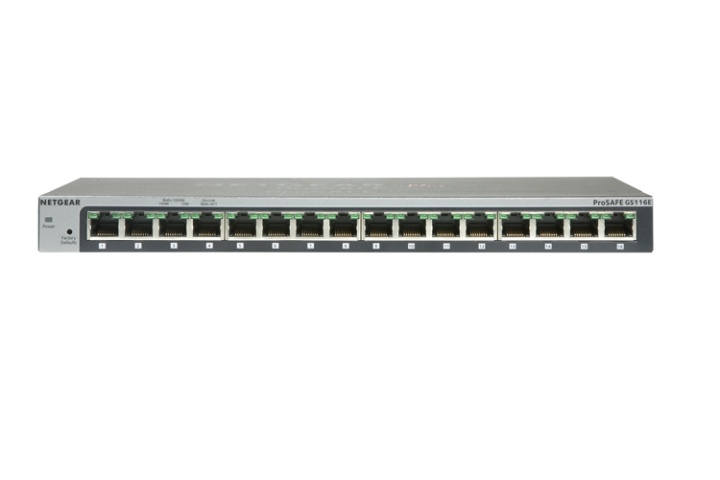 Netgear GS116 Ohanterad Grå ryhmässä TIETOKOONET & TARVIKKEET / Verkko / Kytkimet @ TP E-commerce Nordic AB (A15271)