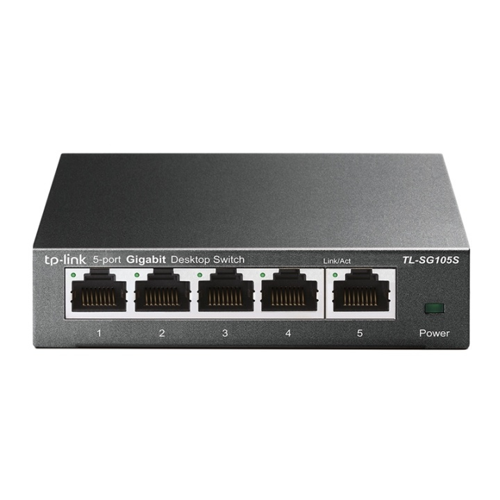 TP-LINK TL-SG105S Ohanterad L2 Gigabit Ethernet (10/100/1000) Svart ryhmässä TIETOKOONET & TARVIKKEET / Verkko / Kytkimet @ TP E-commerce Nordic AB (A15290)