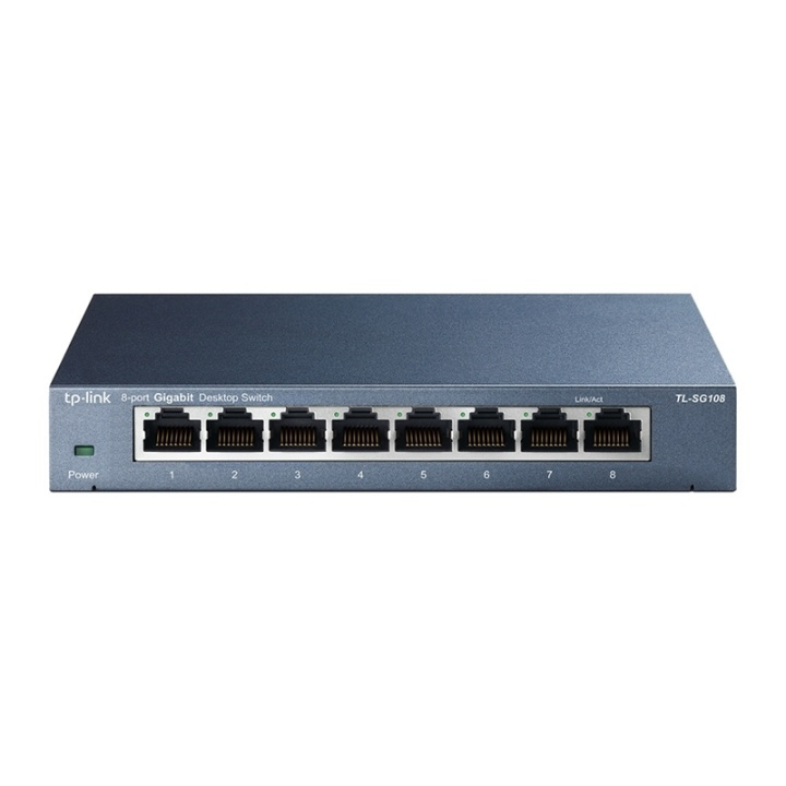 TP-LINK TL-SG108 Ohanterad Gigabit Ethernet (10/100/1000) Svart ryhmässä TIETOKOONET & TARVIKKEET / Verkko / Kytkimet @ TP E-commerce Nordic AB (A15291)