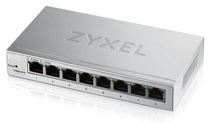 Zyxel GS1200-8 hanterad Gigabit Ethernet (10/100/1000) Silver ryhmässä TIETOKOONET & TARVIKKEET / Verkko / Kytkimet / 10/100/1000Mbps @ TP E-commerce Nordic AB (A15295)