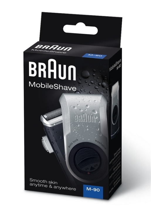 Braun MobileShave PocketGo M90 Blå, Silver ryhmässä KAUNEUS JA TERVEYS / Hiukset &Stailaus / Sheivaus ja trimmaus / Parranajokoneet @ TP E-commerce Nordic AB (A15365)