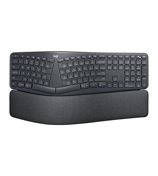 Logitech Ergo K860 tangentbord Trådlös RF + Bluetooth QWERTY Nordic Svart ryhmässä TIETOKOONET & TARVIKKEET / Hiiret & Näppäimistöt / Näppäimistöt / Langattomat @ TP E-commerce Nordic AB (A15626)