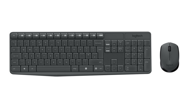 Logitech MK235 Näppäimistö RF Langaton QWERTY American International Harmaa ryhmässä TIETOKOONET & TARVIKKEET / Hiiret & Näppäimistöt / Näppäimistöt / Langattomat @ TP E-commerce Nordic AB (A15629)