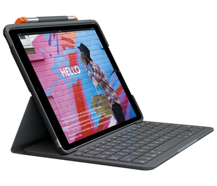 Logitech Slim Folio grafiitti Bluetooth QWERTY tanska, suomi, norja, ruotsi, norja, ruotsi ryhmässä ÄLYPUHELIMET JA TABLETIT / Tabletin suojakotelo / Apple iPad @ TP E-commerce Nordic AB (A15657)