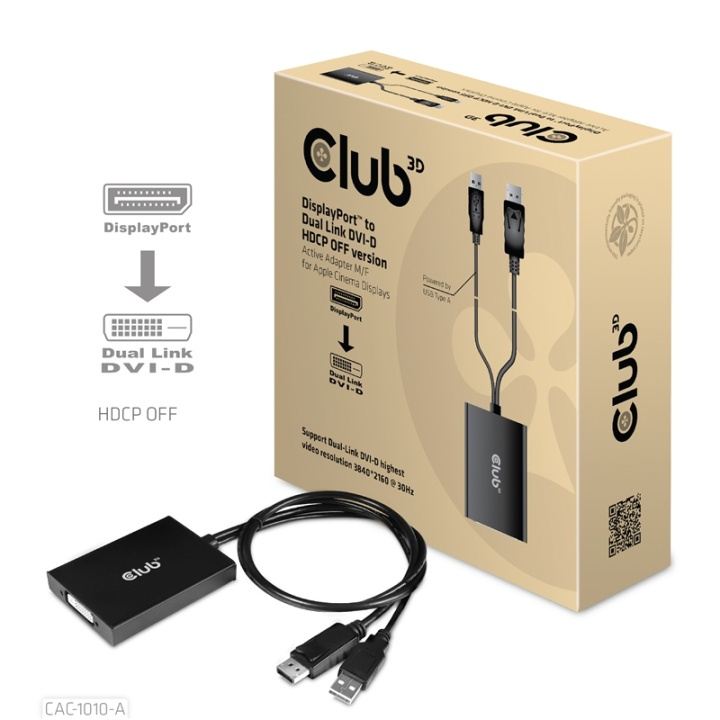 CLUB3D CAC-1010-A videokabeladapter 0,6 m DisplayPort DVI-D + USB ryhmässä TIETOKOONET & TARVIKKEET / Kaapelit & Sovittimet / DisplayPort / Sovittimet @ TP E-commerce Nordic AB (A15977)