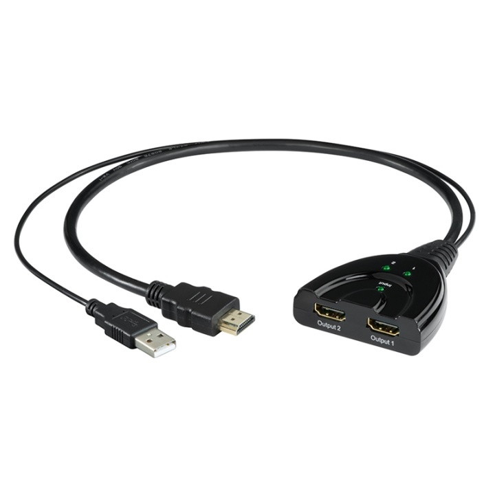 Hama HDMI-Splitter 2x Portar ryhmässä KODINELEKTRONIIKKA / Kaapelit & Sovittimet / HDMI / Sovittimet @ TP E-commerce Nordic AB (A16266)