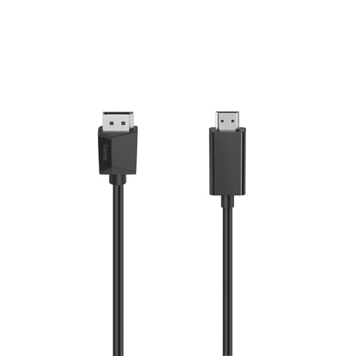 Hama Kabel DisplayPort-HDMI 4K 1.5m Svart ryhmässä TIETOKOONET & TARVIKKEET / Kaapelit & Sovittimet / DisplayPort / Kaapelit @ TP E-commerce Nordic AB (A16283)