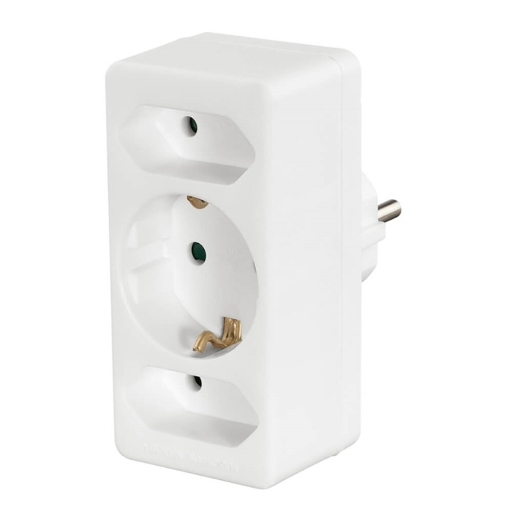 HAMA Multi Plug 3-way Valkoinen ryhmässä KOTI, TALOUS JA PUUTARHA / Sähkö & Valaistus / Jatkojohdot @ TP E-commerce Nordic AB (A16354)