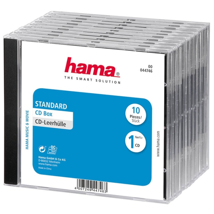 Hama CD-Box Standard 10-pack ryhmässä KODINELEKTRONIIKKA / Tallennusvälineet / CD/DVD/BD-levyt / CD/DVD säilytys @ TP E-commerce Nordic AB (A16428)