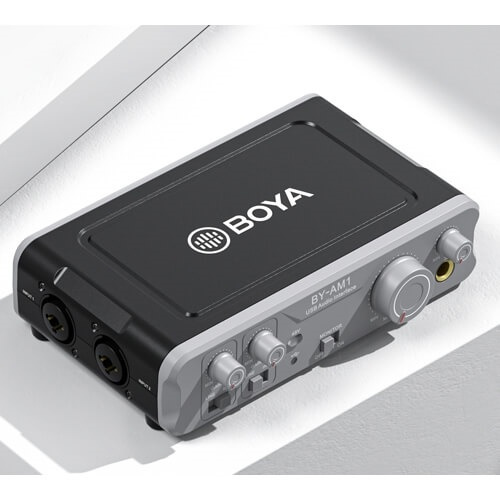 BOYA Mixer Audio BY-AM1 XLR 2-Kanavaa ryhmässä KODINELEKTRONIIKKA / Ääni & Kuva / Kädessä pidettävät mikrofonit @ TP E-commerce Nordic AB (A16532)