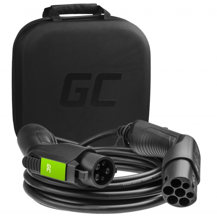 greencell Laddkabel Elbil EV19 Typ1 7m 3.6kW 16A 1-FAS Svart IP55 ryhmässä AUTO / Sähköauton lautauskaapelit ja latauslaatikot @ TP E-commerce Nordic AB (A16549)