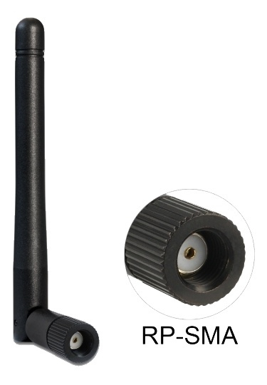 Delock WLAN 802.11 ac/a/b/g/n Antenna RP-SMA plug 2 dBi omnidirectiona ryhmässä TIETOKOONET & TARVIKKEET / Verkko / Reititin @ TP E-commerce Nordic AB (A16558)