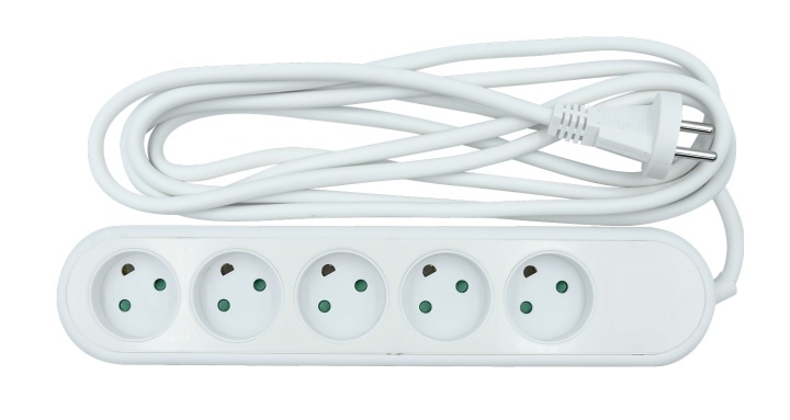 Nordic Quality Power 5-way socket w/dummyhole (D), 3m ryhmässä KOTI, TALOUS JA PUUTARHA / Sähkö & Valaistus / Jatkojohdot @ TP E-commerce Nordic AB (A16729)