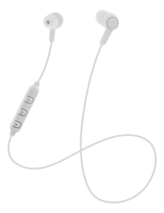 STREETZ In-ear BT headphones with microphone and control buttons, whit ryhmässä KODINELEKTRONIIKKA / Ääni & Kuva / Kuulokkeet & Tarvikkeet / Kuulokkeet @ TP E-commerce Nordic AB (A16930)