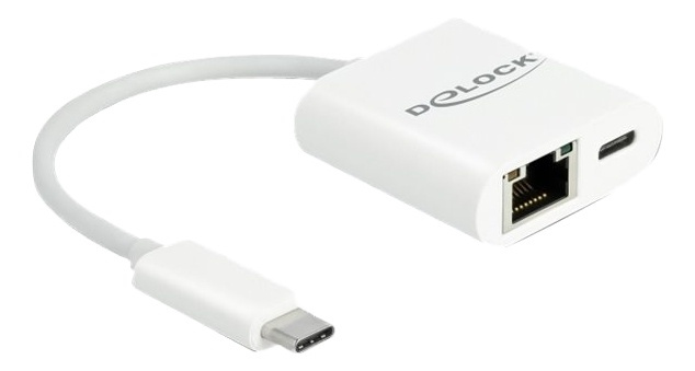 Delock USB Type-C™ Adapter zu Gigabit LAN 10/100/1000 Mbps mit Power D ryhmässä TIETOKOONET & TARVIKKEET / Kaapelit & Sovittimet / USB / USB-C @ TP E-commerce Nordic AB (A17046)