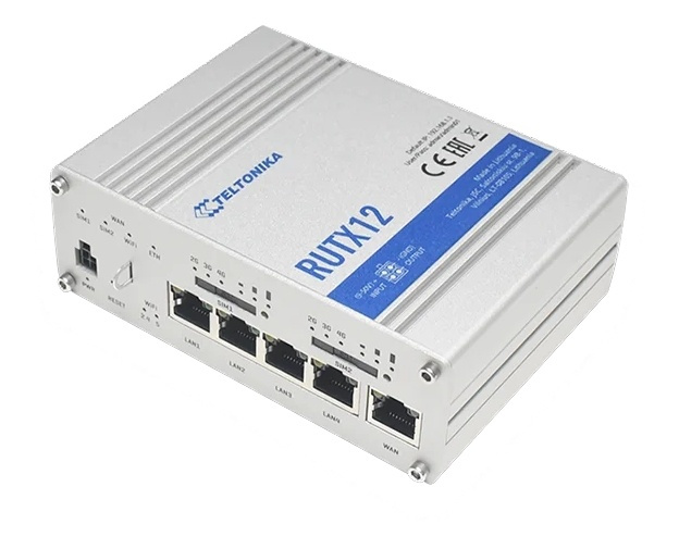 Teltonika RUTX12 Dual LTE Cat6 5xGE WIFI GPS Bluetooth ryhmässä TIETOKOONET & TARVIKKEET / Verkko / Reititin @ TP E-commerce Nordic AB (A17058)