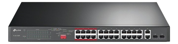26-Port 10/100Mbps PoE+ Switch, 24 10/100Mbps PoE+ Ports, 2 Gigabit RJ ryhmässä TIETOKOONET & TARVIKKEET / Verkko / Kytkimet @ TP E-commerce Nordic AB (A17063)