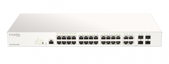 28-Port Gigabit PoE+ Nuclias Smart Managed Switch including 4x 1G Com ryhmässä TIETOKOONET & TARVIKKEET / Verkko / Kytkimet @ TP E-commerce Nordic AB (A17065)