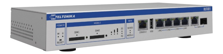 Teltonika RUTXR1 2x Sim 4x Eth 1x Combo SFP/Eth port rack mounted ryhmässä TIETOKOONET & TARVIKKEET / Verkko / Kytkimet @ TP E-commerce Nordic AB (A17091)
