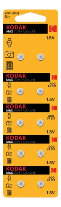 Kodak Kodak MAX AG0/LR521 alkaline battery (10 pack perforated) ryhmässä KODINELEKTRONIIKKA / Paristot & Laturit / Akut / Nappiparistot @ TP E-commerce Nordic AB (A17142)