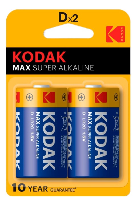 Kodak Kodak MAX alkaline D battery (2 pack) ryhmässä KODINELEKTRONIIKKA / Paristot & Laturit / Akut / Muut @ TP E-commerce Nordic AB (A17158)